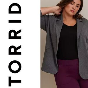 TORRID Jersey Knit Open Front Blazer Gray Size 2